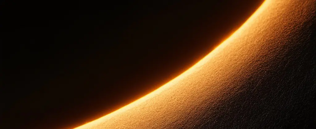 A dark curved surface with one soft warm line of light along its edge.